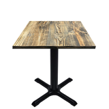 Table restaurant chêne foncé piétement au choix