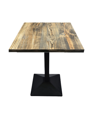 Table restaurant chêne foncé piétement au choix